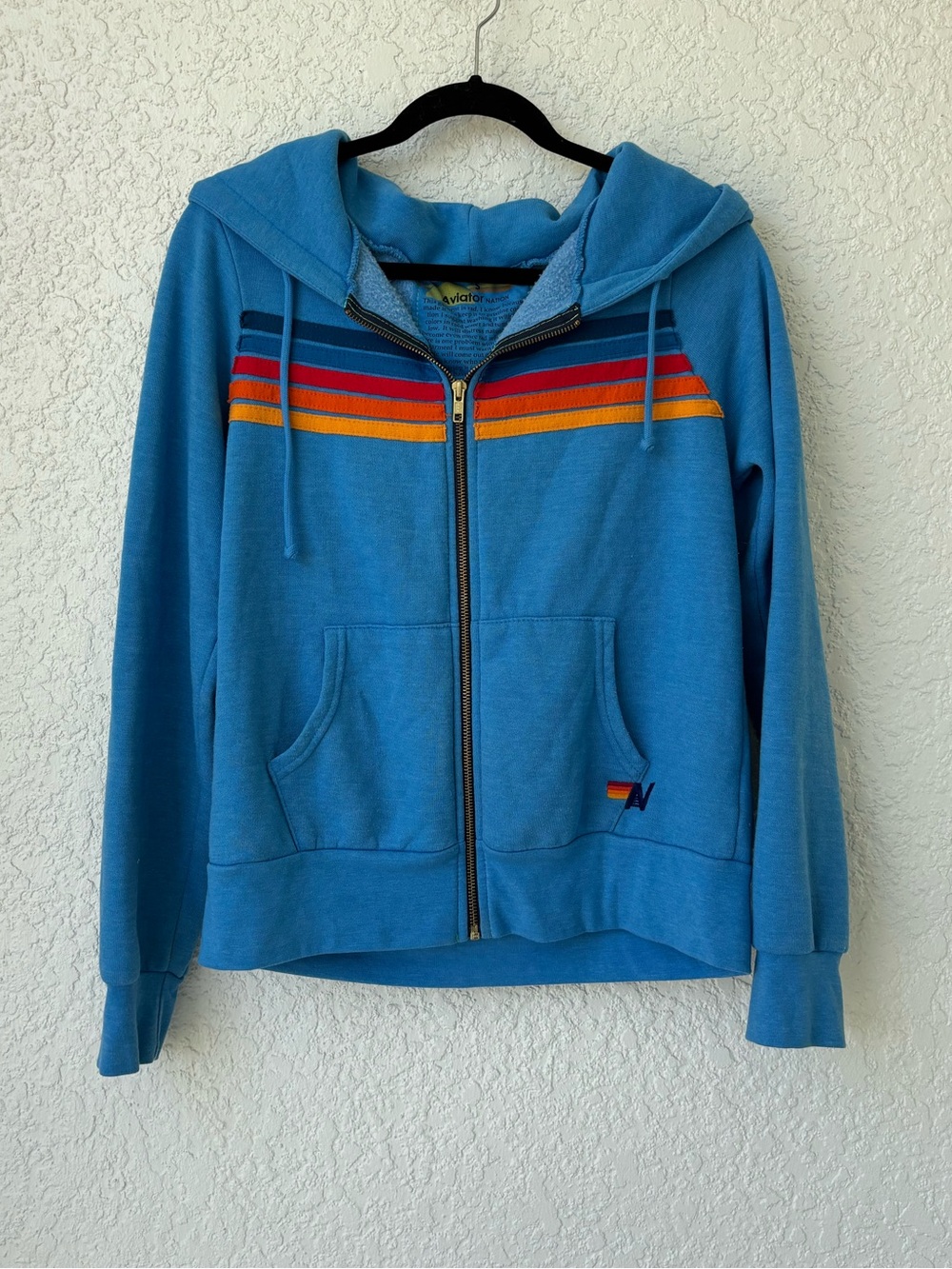 Aviator nation blue zip up sweater - Picture 1 of 4